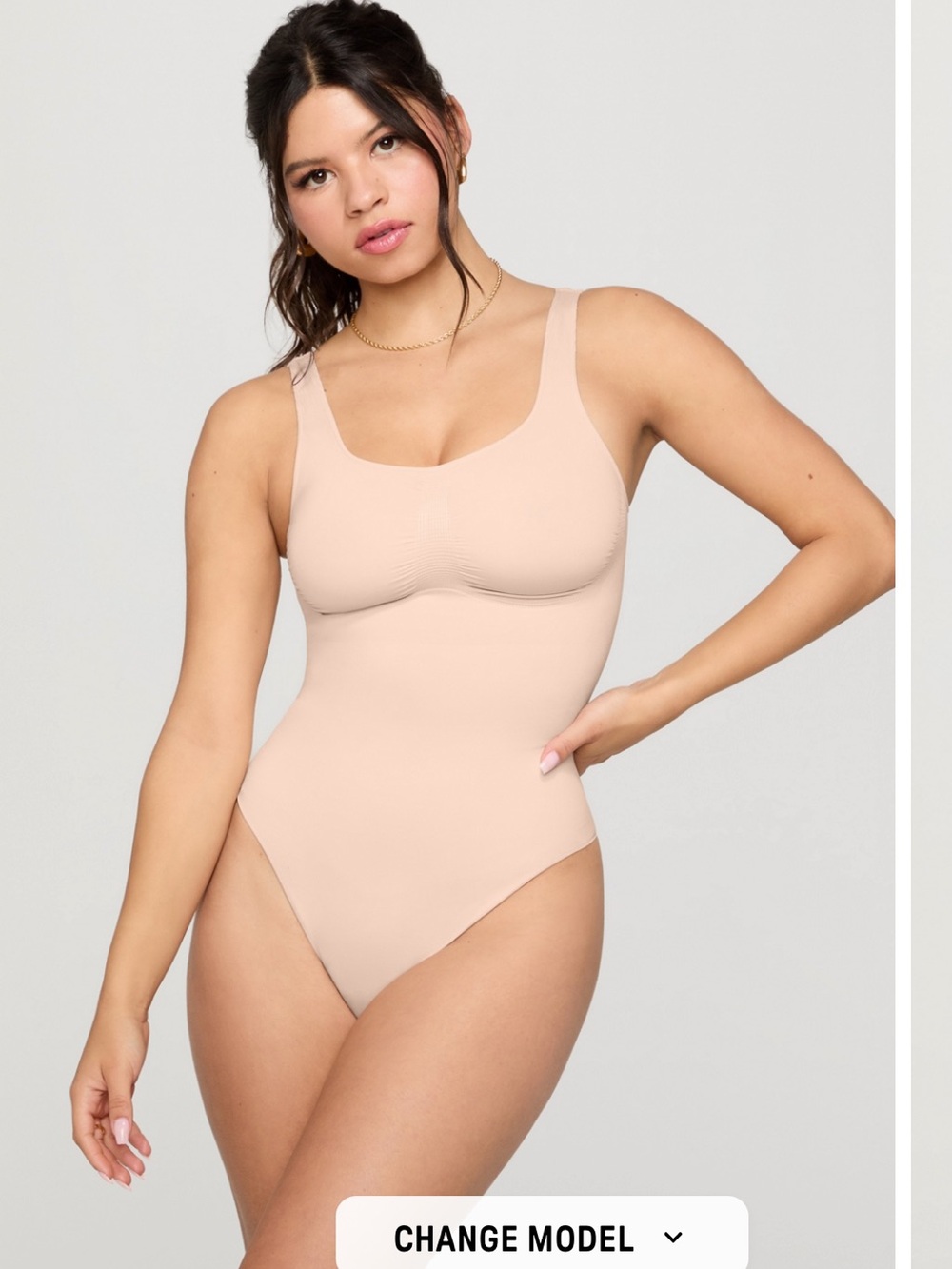 YITTY (Fabletics) || NWT Nearly Naked Shaping Thong Bodysuit (M/L) - Bad 4 Beige